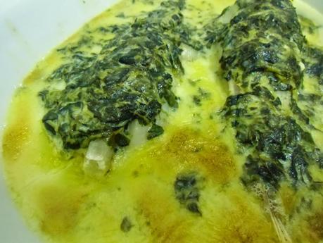 Colas de rape a la florentina Colas de rape a la florentina