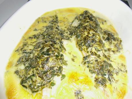 Colas de rape a la florentina Colas de rape a la florentina