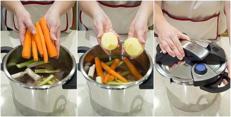 Caldo de pollo básico en olla express #elasaltablogs caldo de pollo en olla express