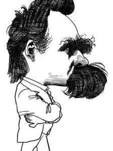 Poshumanismo y superhombre (I) Nietzsche (caricatura)