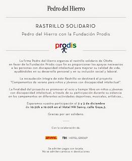 Pedro del Hierro organiza rastrillo solidario de otoño, los días 2 y 3 de diciembre, a favor de la Fundación Prodis