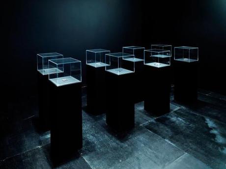 El cubano Carlos Garaicoa x 2 en España Vista de la instalación Las Joyas de la Corona (2009), de Carlos Garaicoa. 8 esculturas de plata, madera y vidrio. Dimensiones variables. Cortesía del Artista, Galería Elba Benítez (Madrid) y Galería Continua (San Gimignano/Beijing/Les Moulins). Foto: Ela Bialkowska
