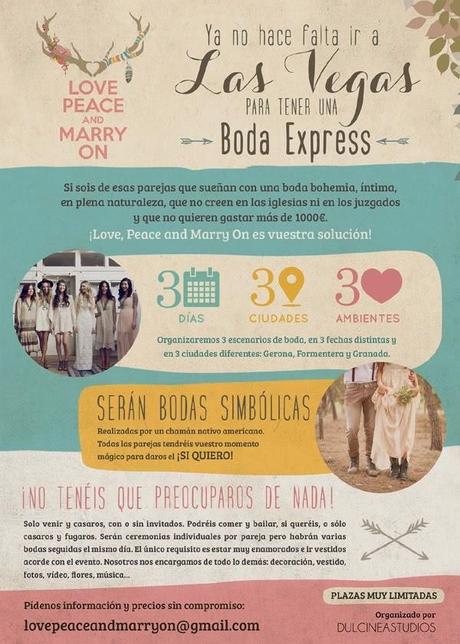 LOVE, PEACE AND MARRY ON - Bodas boho hippies express 2015