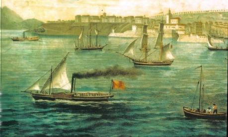 Grabado de Santander en el siglo XVII-XVIII La antigua Santander