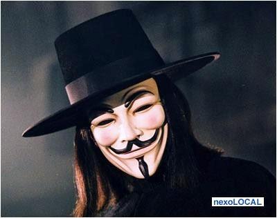 La máscara de V de Vendetta y Los Tercios