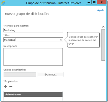 nuevo grupo de distribución en Exchange 2013 nuevo grupo de distribución en Exchange 2013