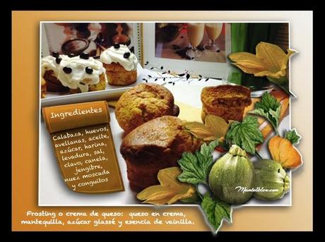 Bizcochitos de calabaza con crema de queso y conguitos Bizcochito de calabaza con crema de queso y conguitos