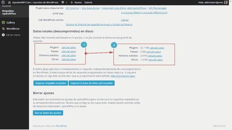 Cómo hacer un backup de WordPress. Herramientas para expertos UpdraftPlus (3)