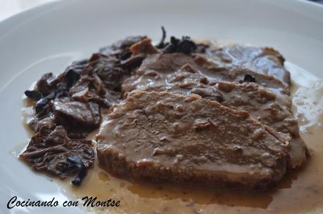 Redondo de ternera con setas Redondo de ternera con setas