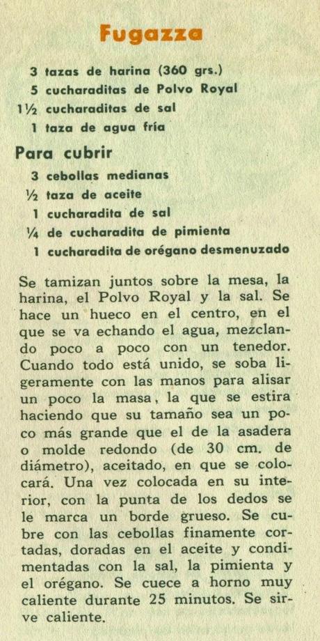 RECETA DE FUGAZZA RECETA DE FUGAZZA