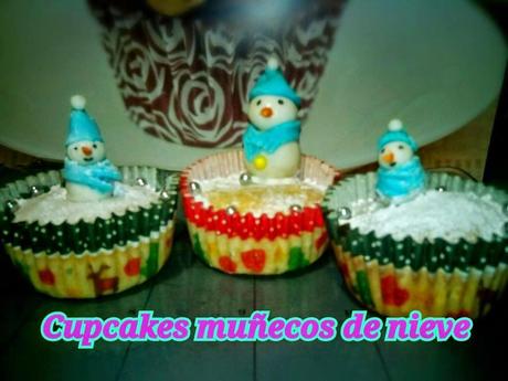 Cupcakes muñecos de nieve Cupcakes muñecos de nieve