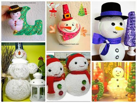 Manualidades navideñas con muñecos de nieve