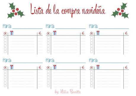 Imprimible: Lista de la compra navideña Imprimible: Lista de la compra navideña