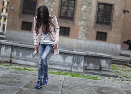 street style barbara crespo pink she inside she insider coat pepe jeans adidas sneakers fashion blogger outfit blog de moda street style barbara crespo pink she inside she insider coat pepe jeans adidas sneakers fashion blogger outfit blog de moda
