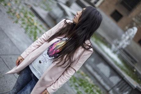 street style barbara crespo pink she inside she insider coat pepe jeans adidas sneakers fashion blogger outfit blog de moda street style barbara crespo pink she inside she insider coat pepe jeans adidas sneakers fashion blogger outfit blog de moda