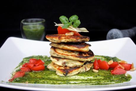 Pastelitos de ricotta con pesto