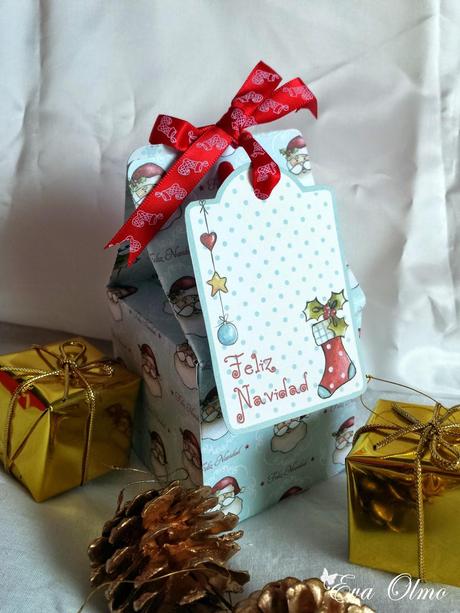 Cuadro navideño en 3D y cajita para regalos Cuadro navideño en 3D y cajita para regalos