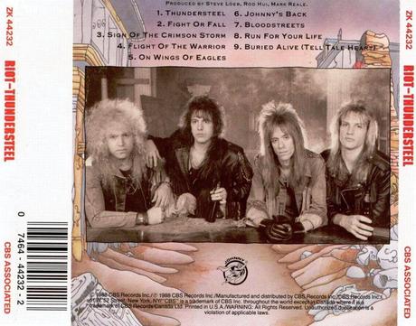 THUNDERSTEEL - Riot, 1988. Crítica del álbum. Reseña. Review.