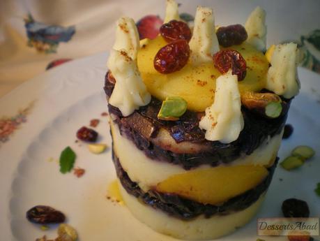 Tartita de lombarda confitada con manzanas y patatas Tartita de lombarda confitada con manzanas y patatas