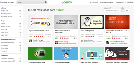 Selección 203 Cursos sobre Linux y Software libre en Udemy