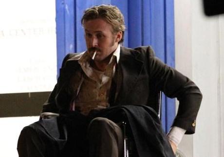 New Dad Ryan Gosling Films Scene in Wheelchair - NO INTERNET USE WITHOUT PRIOR AGREEMENT