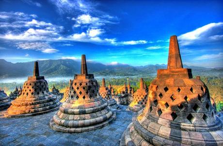 Borobudur stupa at west side