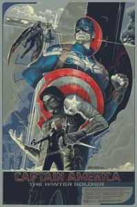 Diseños de Rodney Fuentebella para Guardianes de la Galaxia y Capitán América: El Soldado de Invierno Póster de Mondo de Capitán América: El Soldado de Invierno
