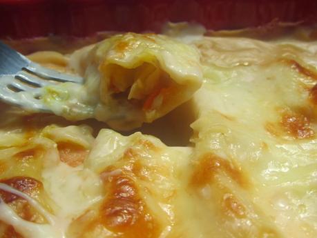 Canelones de merluza y langostinos