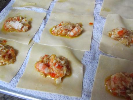 Canelones de merluza y langostinos