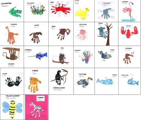 Handprint animal alphabet - Paperblog