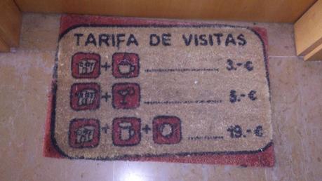 Alfombra tarifa de visitas a invitados a casa Alfombra con los precios de las tarifas de visita de los invitados a casa