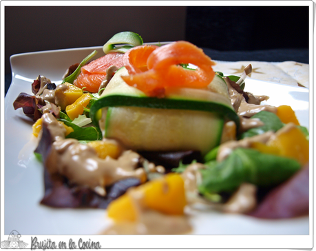 Raviolis de calabacin y salmón