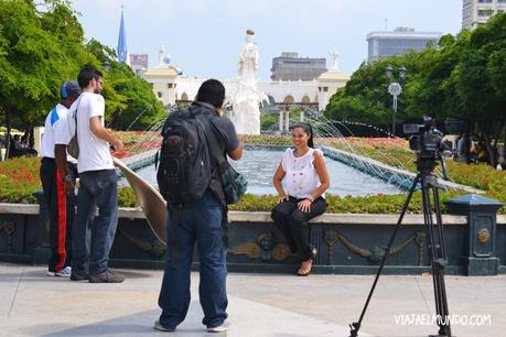 Grabando el especial de Navidad en el Paseo de la Chinita, Maracaibo