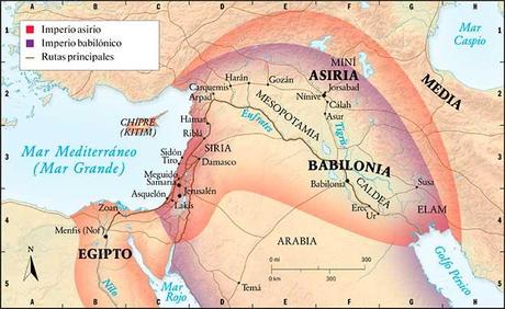 imperio asirio babilonico mapa