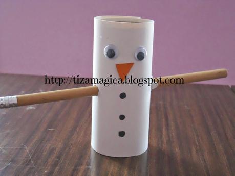 Cómo hacer muñecos de nieve con rollos de papel