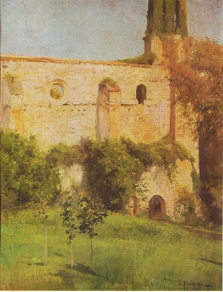 Eliseo Meifrén Roig. Convento de San Luis, San Vicente de la Barquera. Óleo sobre lienzo. Firmado. 76 x 58 cm.