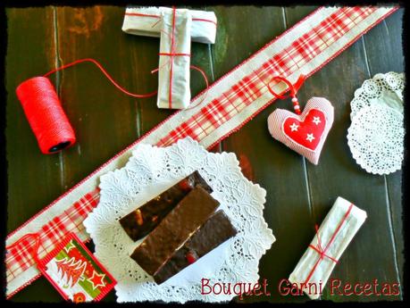 Receta de Navidad. Turrón blando de chocolate, nueces y cerezas