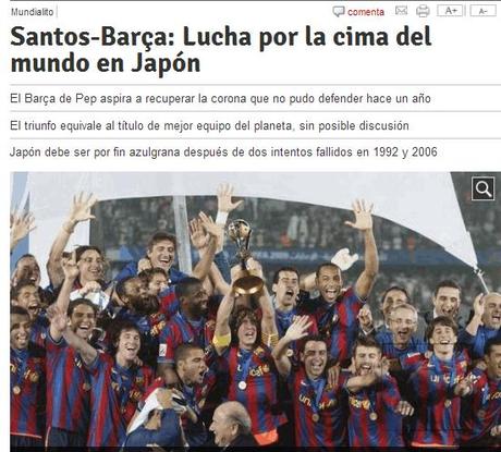 La prensa catalana en los mundiales de clubes del Barcelona y R.Madrid La prensa catalana en los mundiales de clubes del Barcelona y R.Madrid