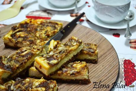 Barritas de cinnamon roll cheesecake Barritas de cinnamon roll cheesecake