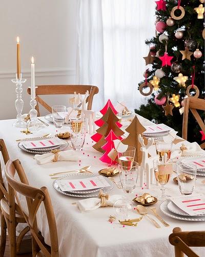 Deco Navidad: La mesa de Nochebuena en dorado y rosa
