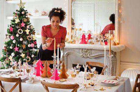 Deco Navidad: La mesa de Nochebuena en dorado y rosa