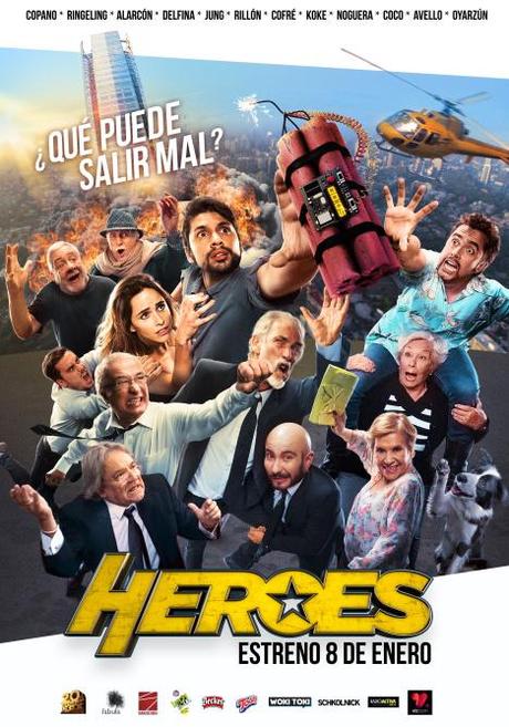 Saludo navideño de Héroes. Estreno en cines 8 de enero de 2015 Afiche Heroes