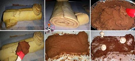 TRONCO DE NAVIDAD CON CHAMPIÑONES DE MERENGUE TRONCO DE NAVIDAD CON CHAMPIÑONES DE MERENGUE