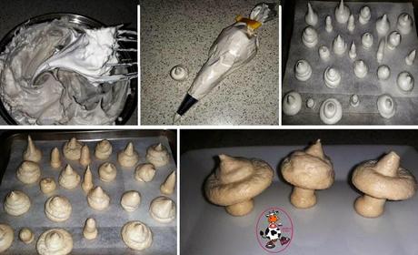 TRONCO DE NAVIDAD CON CHAMPIÑONES DE MERENGUE TRONCO DE NAVIDAD CON CHAMPIÑONES DE MERENGUE