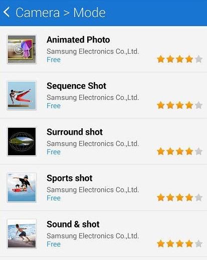 Añade nuevos modos de cámara al Galaxy Note 4 y Galaxy S5 Modos de cámara diferentes