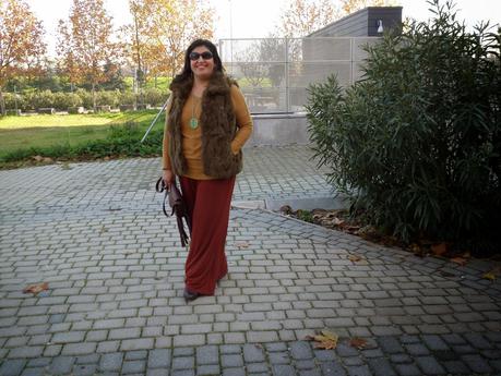 pantalones palazzo Look : Abrigo Camel