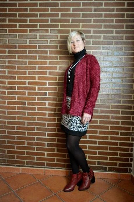 Burgundy & animal print. Burgundy & animal print.