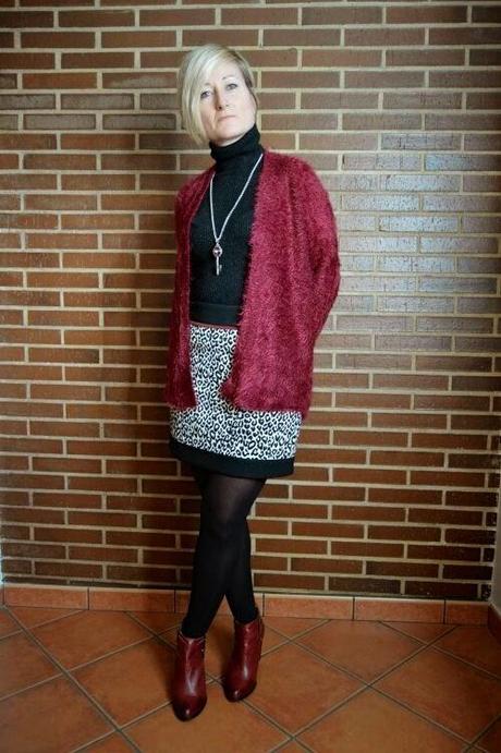 Burgundy & animal print. Burgundy & animal print.