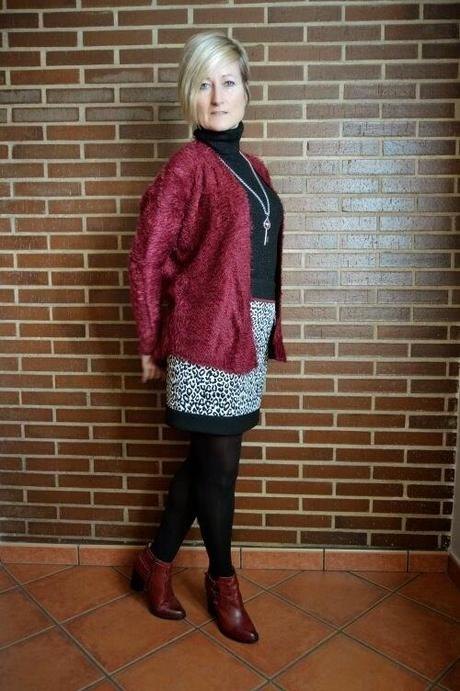 Burgundy & animal print. Burgundy & animal print.