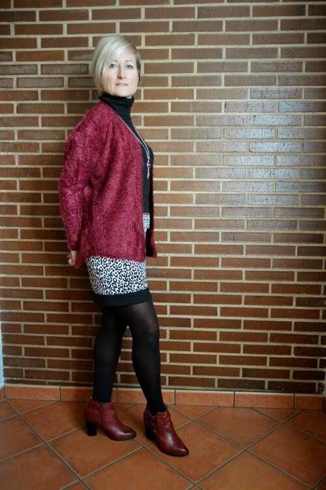 Burgundy & animal print. Burgundy & animal print.